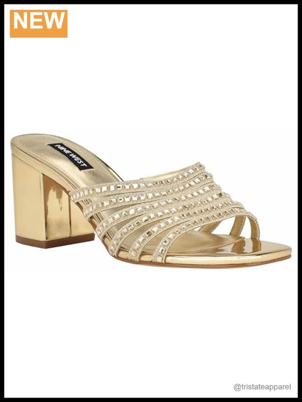 Nine West Frisky Embellished Strappy Block Heel Dress Sandals